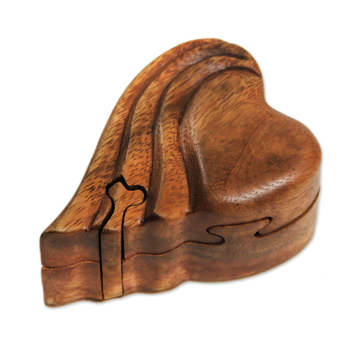 Heart-shaped Wood Puzzle Box - Flying Heart