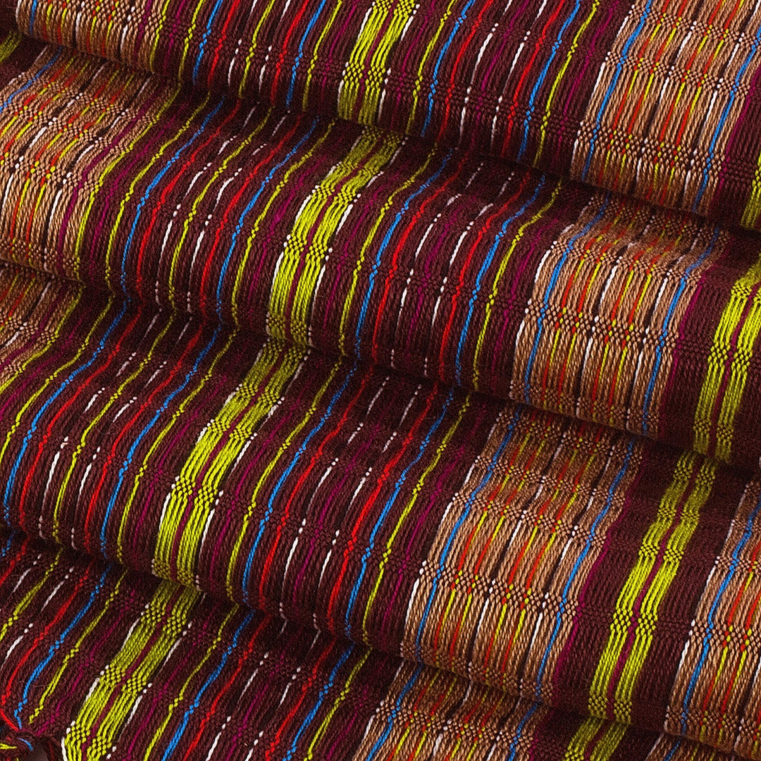 Hand Woven Cotton Shawl in Reds and Browns - Valley in the Sun