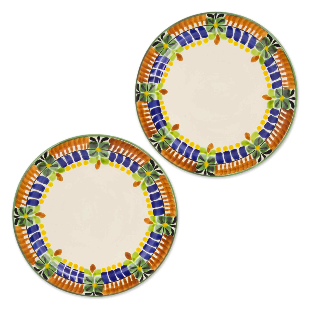 Side Plates Hand Crafted in Majolica Ceramic Pottery (Pair) - Acapulco