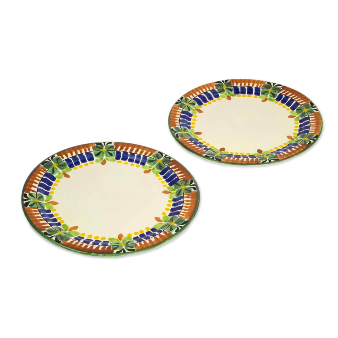 Side Plates Hand Crafted in Majolica Ceramic Pottery (Pair) - Acapulco