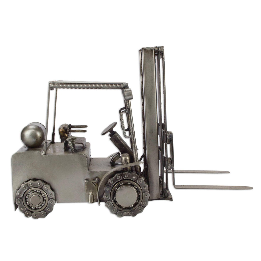 Collectible Recycled Auto Parts and Metal Sculpture - Rustic Forklift