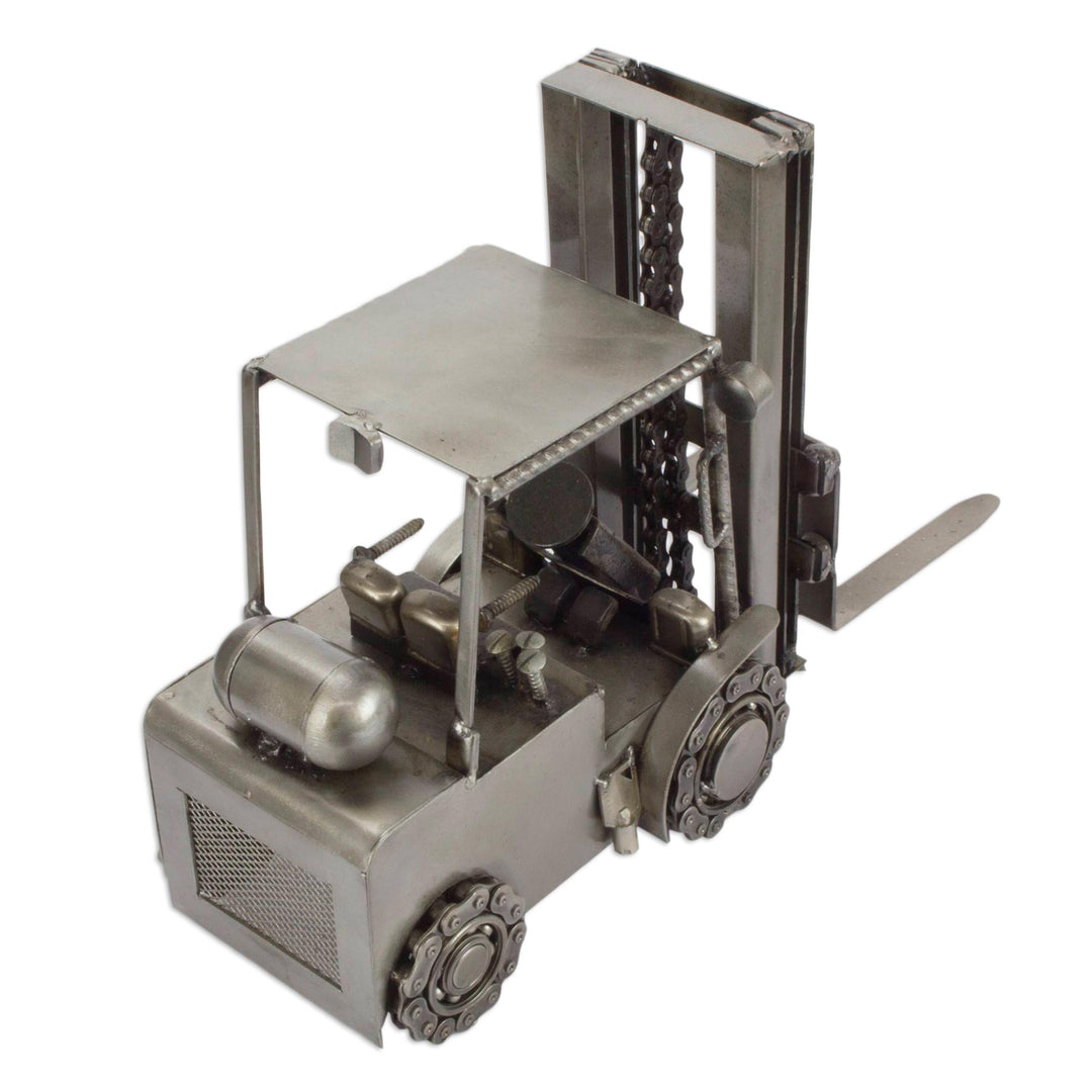 Collectible Recycled Auto Parts and Metal Sculpture - Rustic Forklift