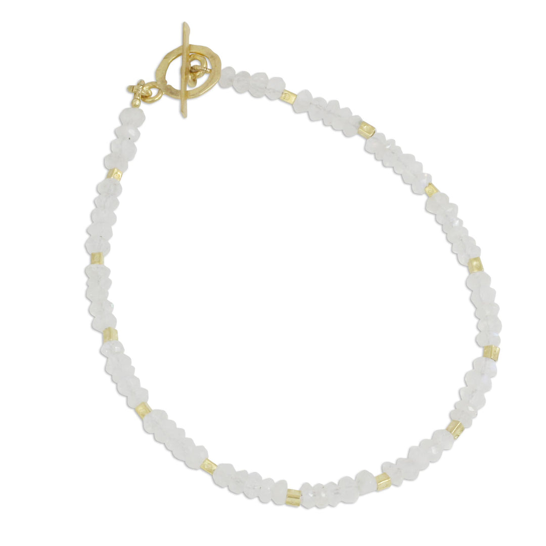 Thai Fair Trade Rainbow Moonstone Bead Bracelet - Simply Fascinating