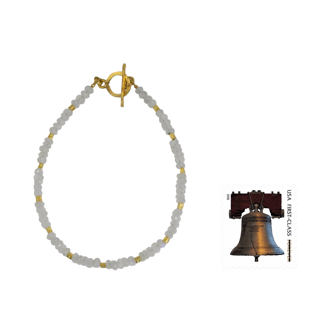 Thai Fair Trade Rainbow Moonstone Bead Bracelet - Simply Fascinating