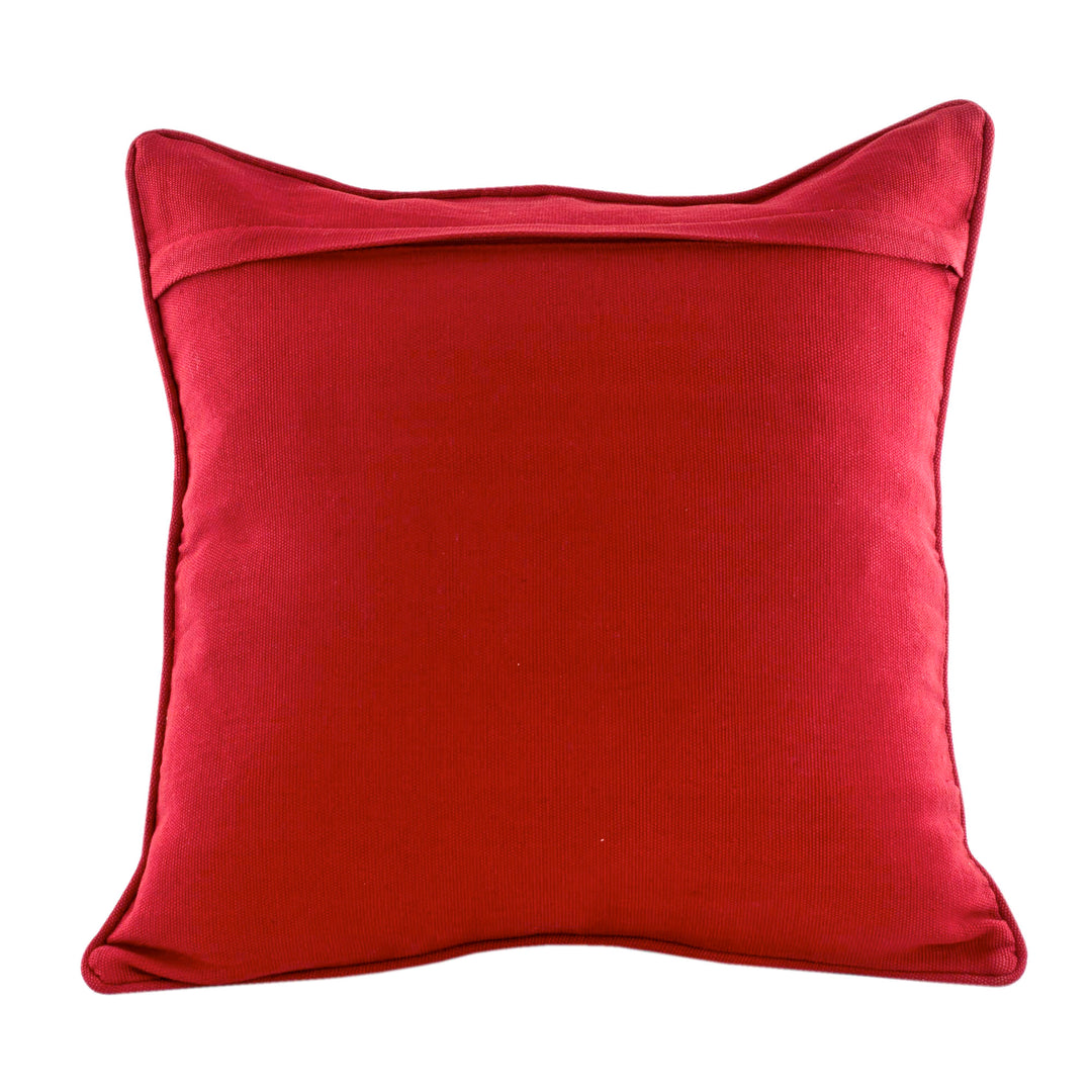 Maya Backstrap Loom Woven Red Cotton Cushion Cover - Red Delight