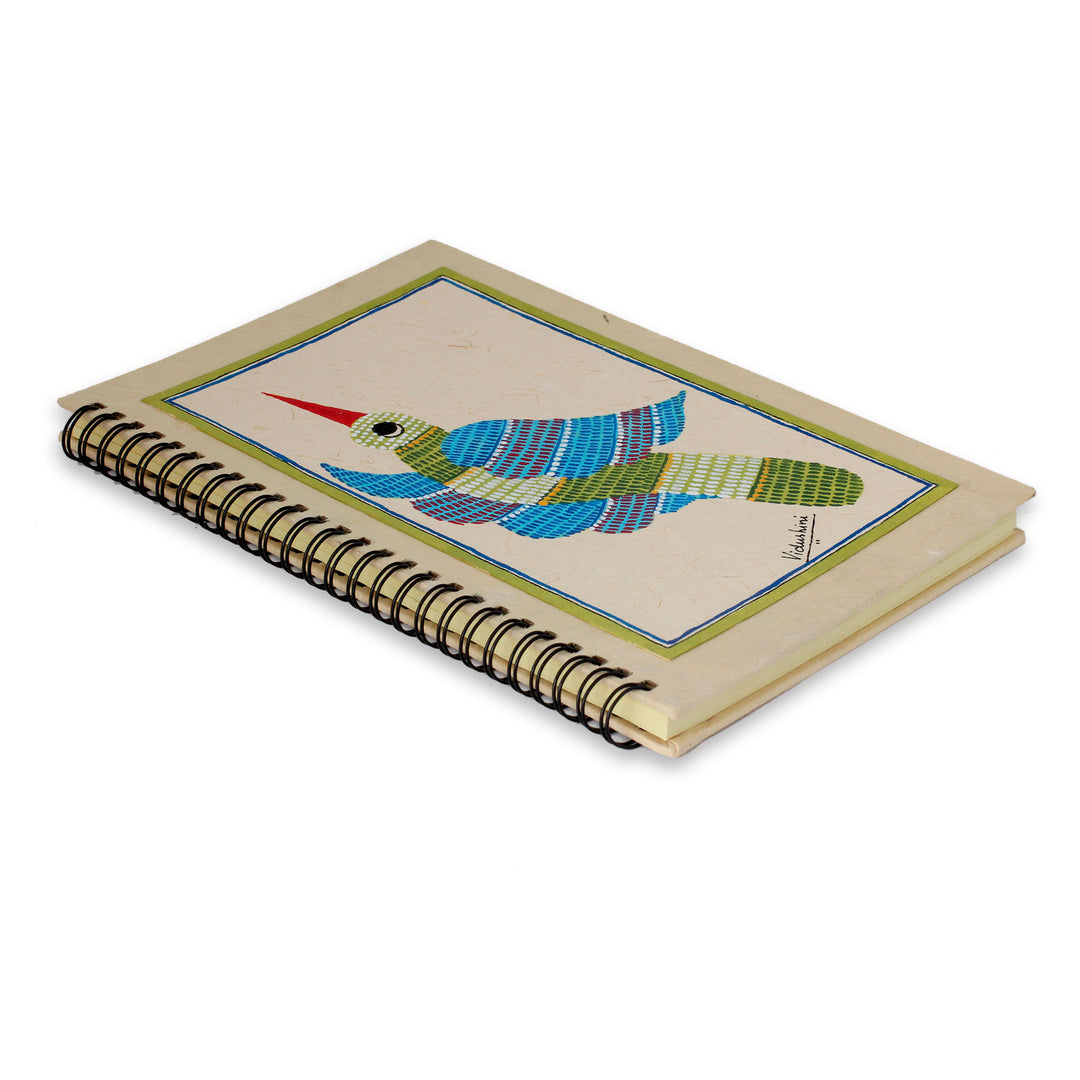 Bird Themed Handpainted Blank Journal from India - Freedom