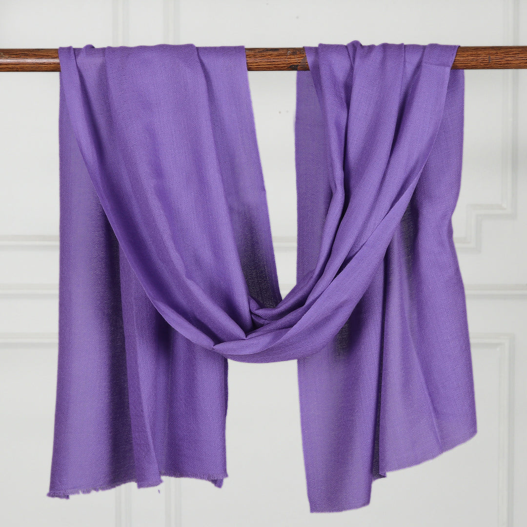 Women's Lavender Hand Loomed All Wool Shawl - Kashmiri Diamonds in Lavender