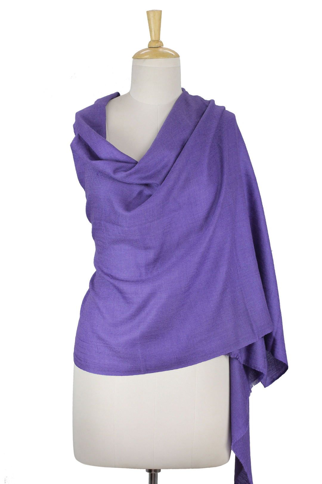 Women's Lavender Hand Loomed All Wool Shawl - Kashmiri Diamonds in Lavender