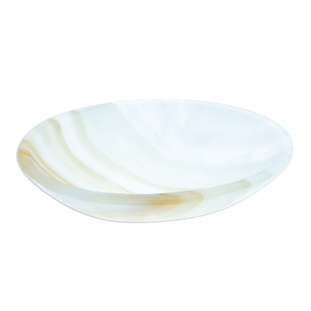 Striped Onyx Soap Dish Hand Crafted in Mexico - Clean Lines