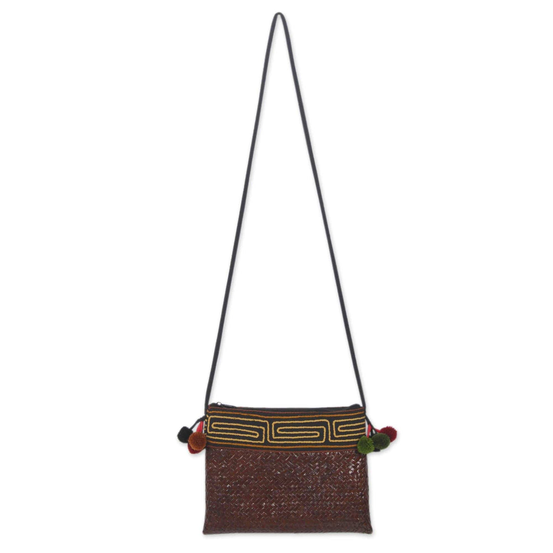 Natural Fiber Hill Tribe Shoulder Bag Woven by Hand - Akha Wonder of Brown