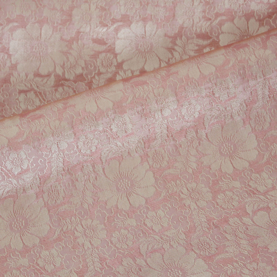 Peach Color Woven Floral Scarf from Thailand - Peach Bouquet