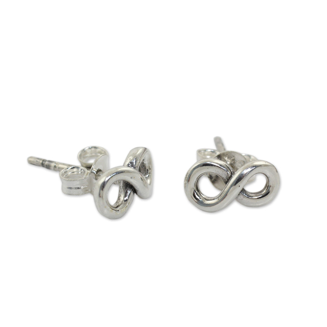 Fair Trade Infinity Symbol Earrings in 925 Sterling Silver - Infinite Style