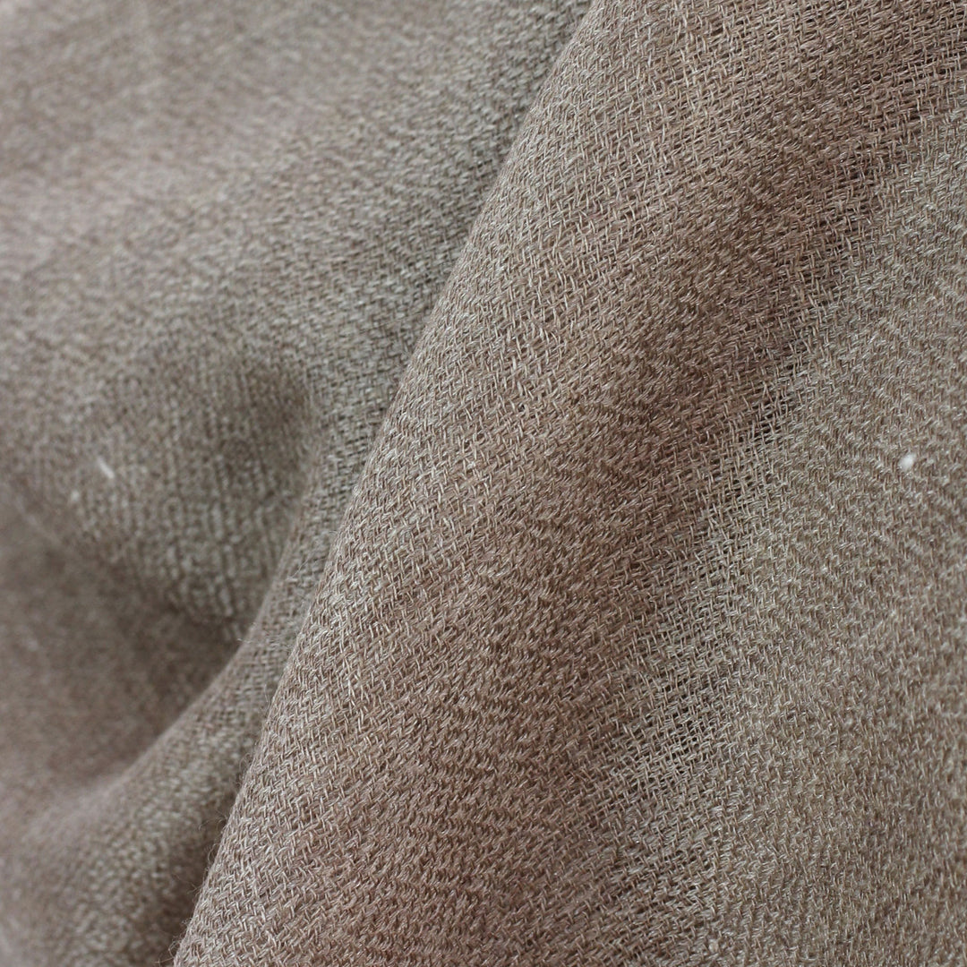 Wool and Silk Blend Shawl Wrap from India - Legendary Brown