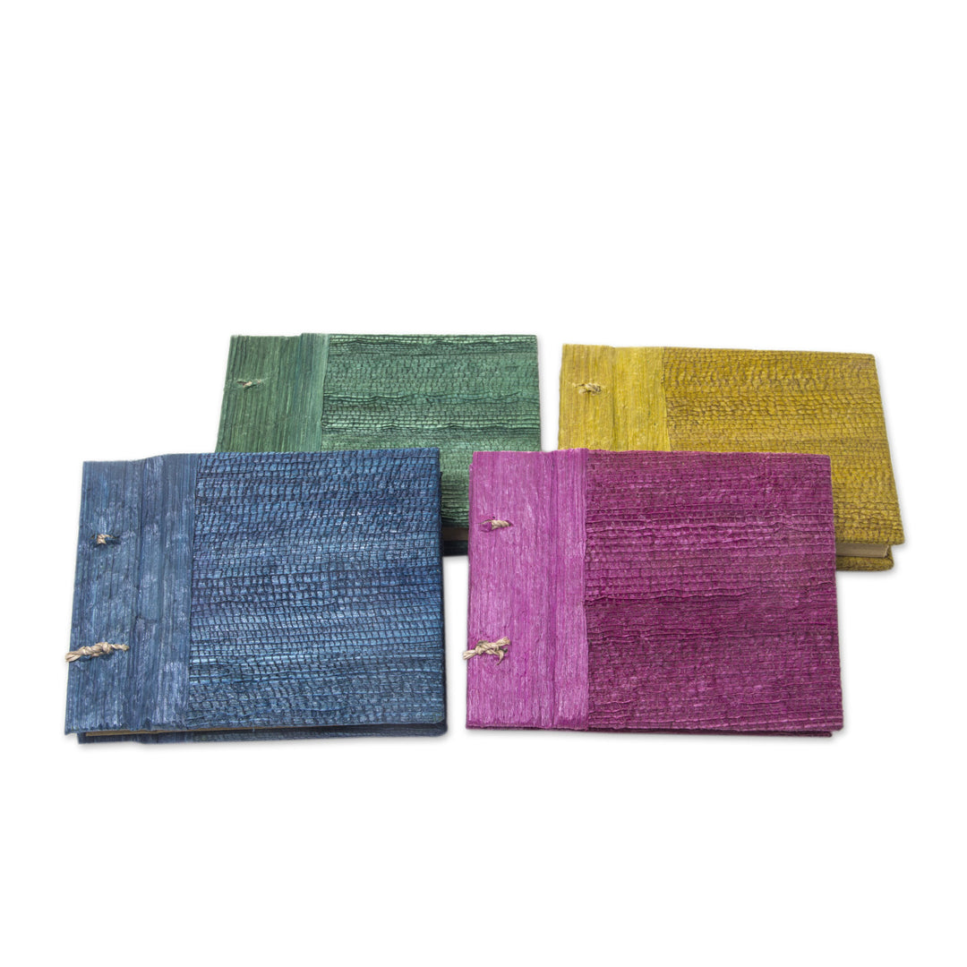 Colorful Natural Fiber Journals from Bali Artisan (Set of 4) - Ubud Memoirs