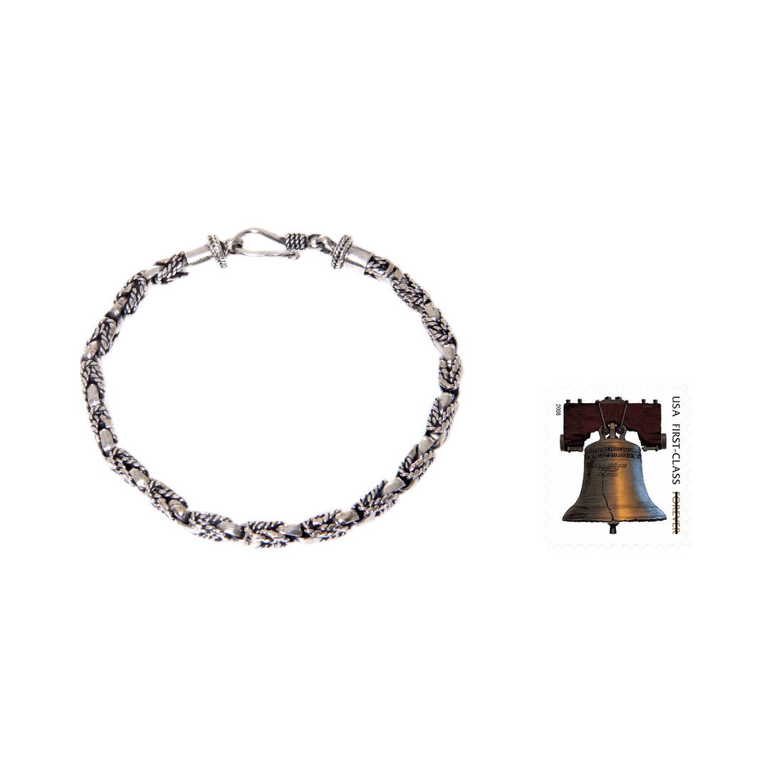 Balinese Hand Crafted Sterling Silver Braided Bracelet - Sinnet
