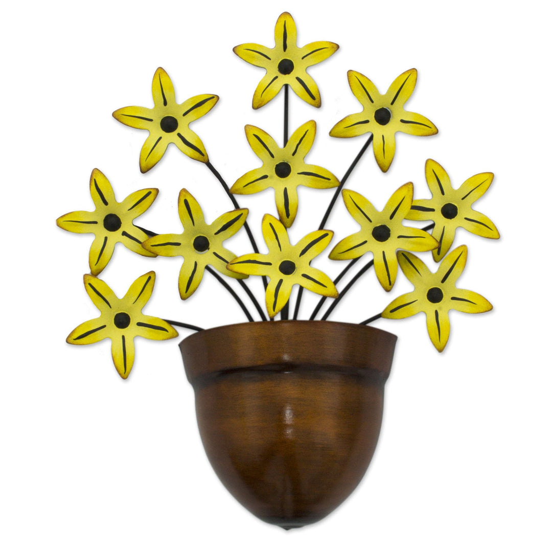 Yellow Flower Iron Wall Sculpture Crafted by Hand - Black-Eyed Susan
