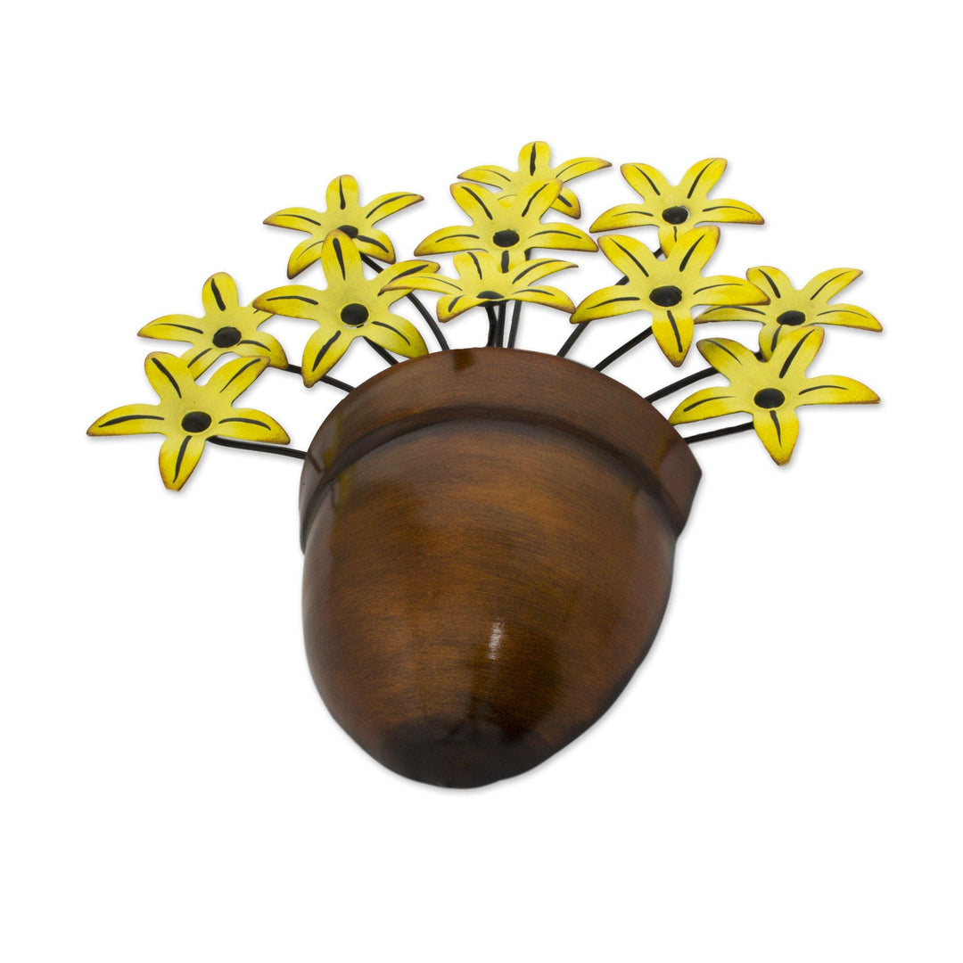 Yellow Flower Iron Wall Sculpture Crafted by Hand - Black-Eyed Susan