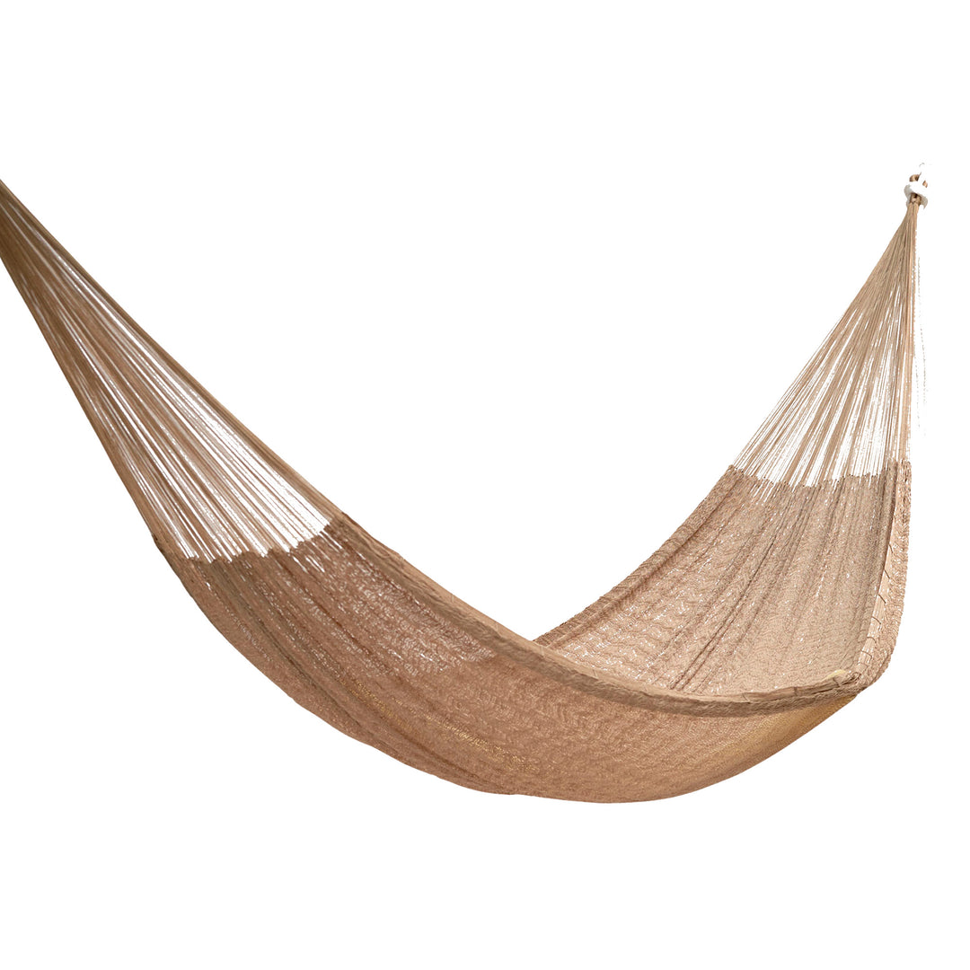 Handwoven Bronze Nylon Maya Double Hammock - Golden Sun
