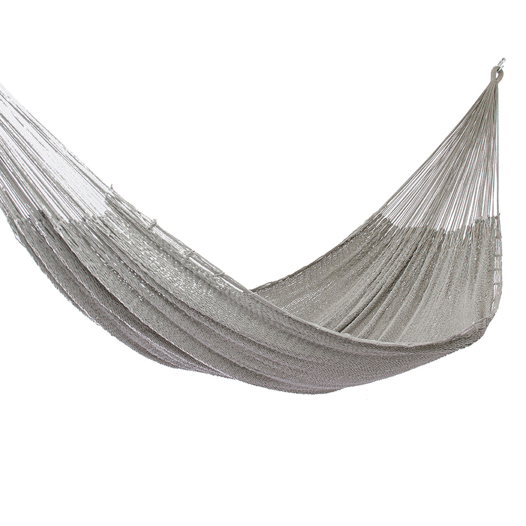 Mexican Hand Woven Grey Cotton Maya Hammock (Double) - Maya Mist