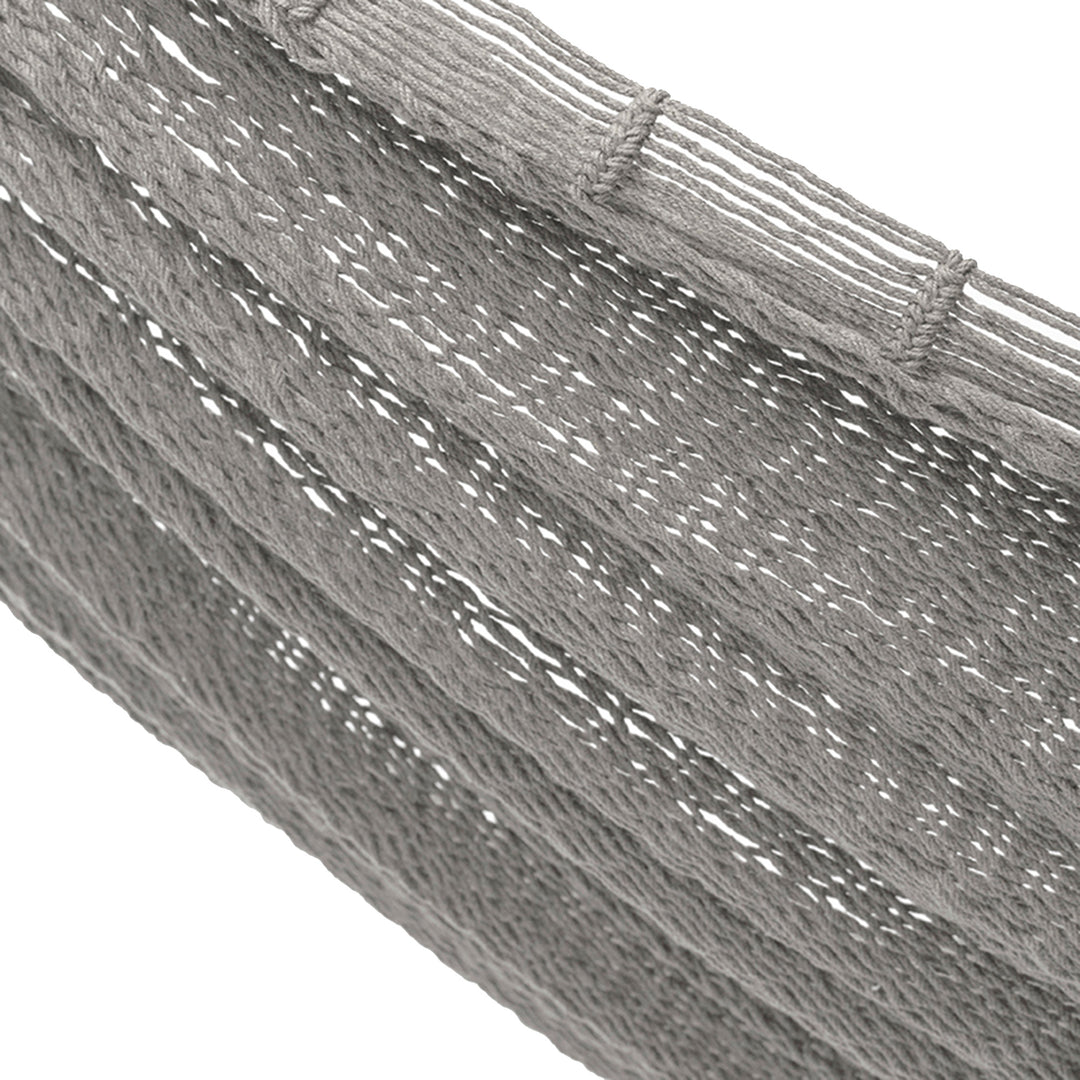 Mexican Hand Woven Grey Cotton Maya Hammock (Double) - Maya Mist