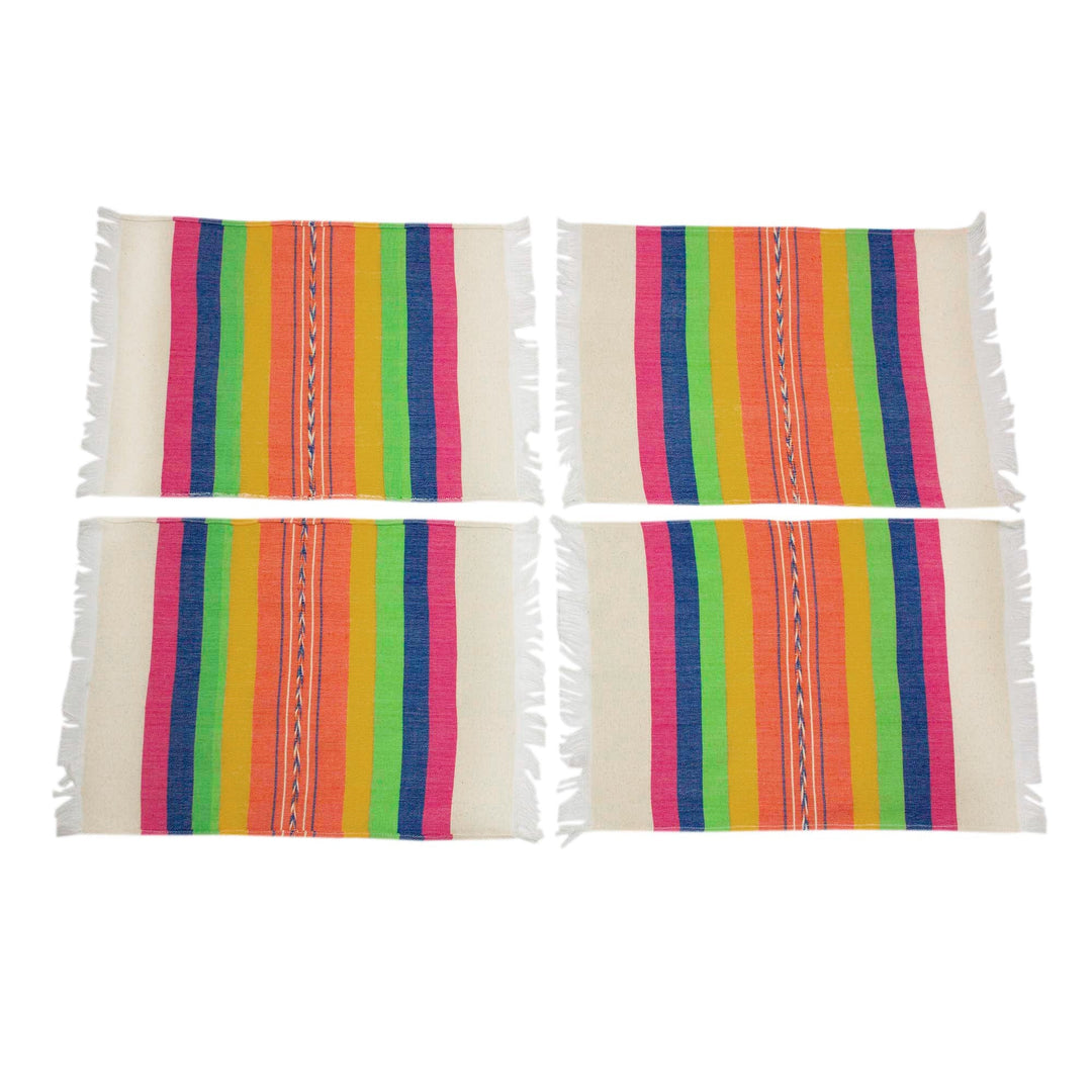 Zapotec Colorful Hand Woven Cotton Placemat - Fiesta Hues