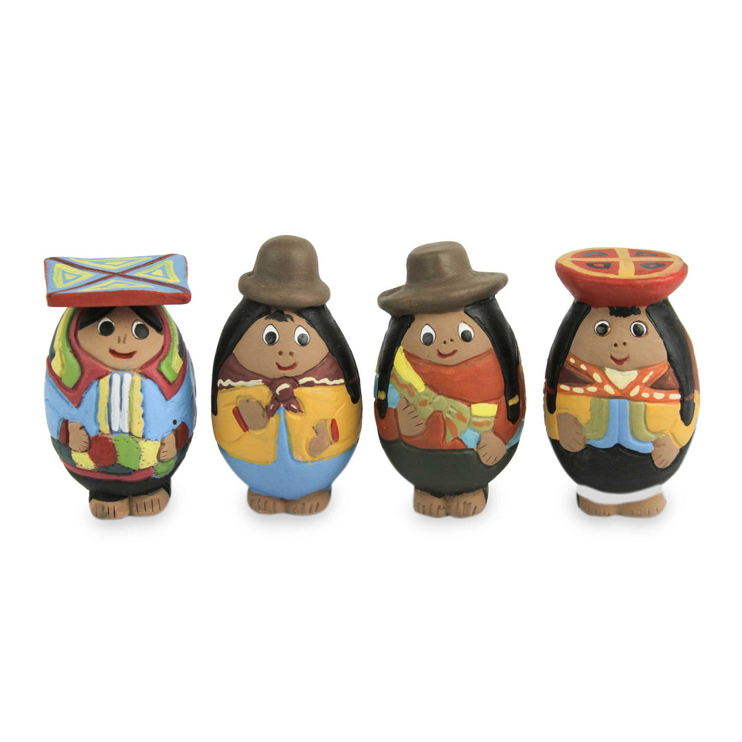 Hand Crafted Ceramic Figurines in Peruvian Regional Attire - Women of the Andes