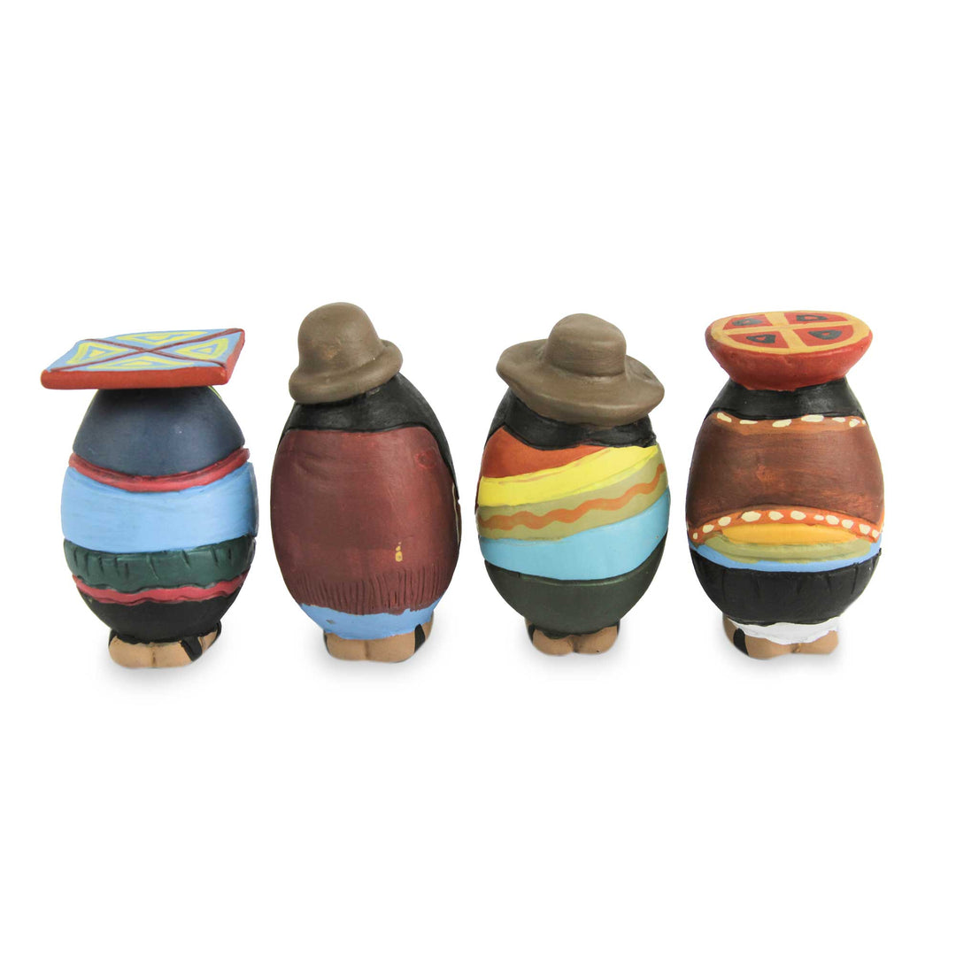 Hand Crafted Ceramic Figurines in Peruvian Regional Attire - Women of the Andes