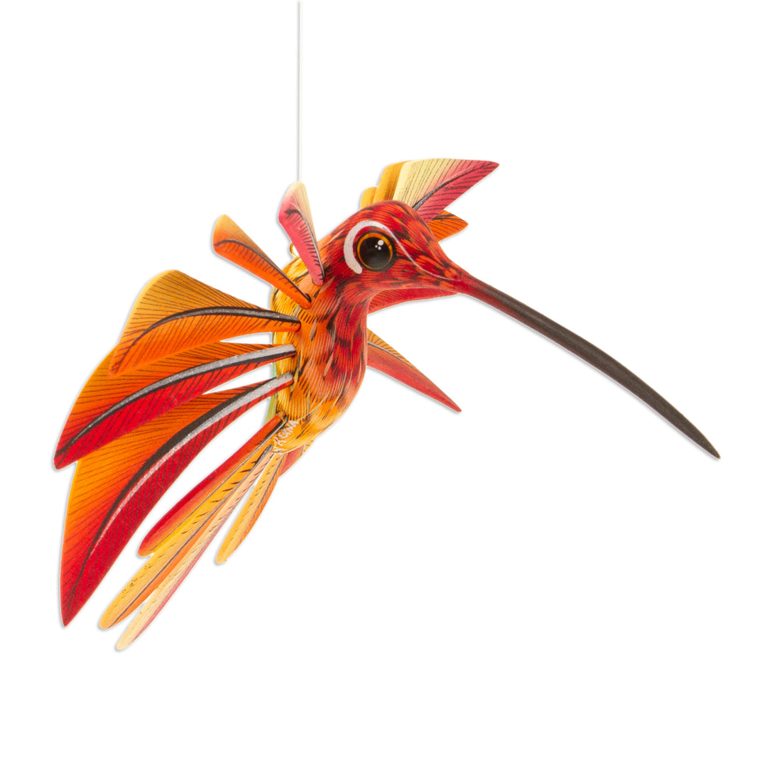 Multi Color Hummingbird Alebrije Sculpture Crafted by Hand - Colorful Hummingbird