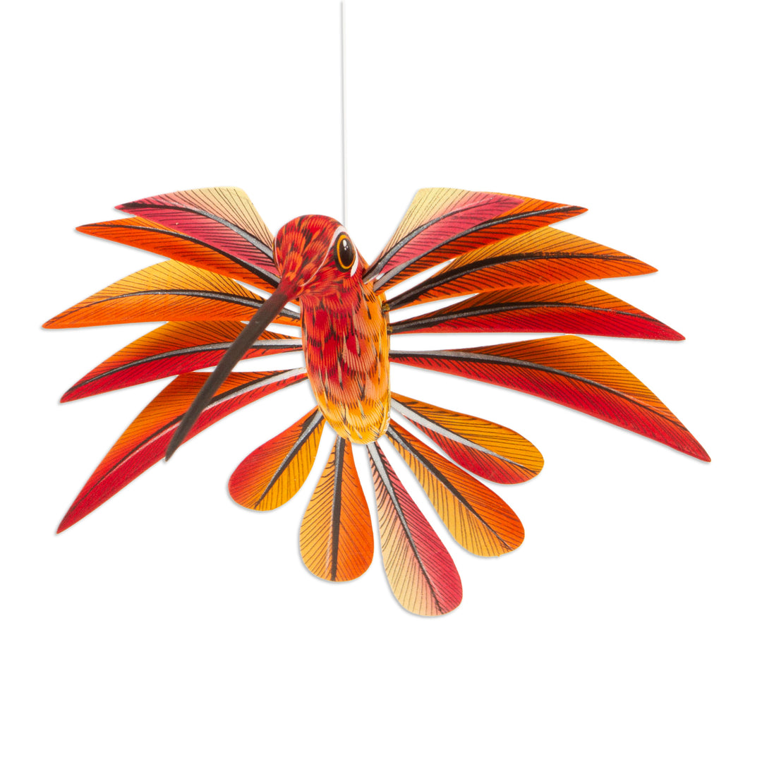 Multi Color Hummingbird Alebrije Sculpture Crafted by Hand - Colorful Hummingbird