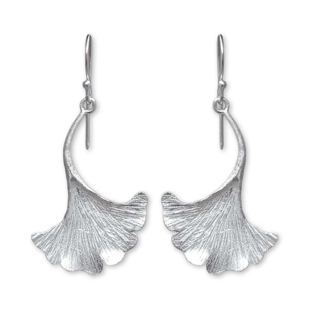 Mushroom-shaped Sterling Silver Artisan Crafted Earrings - Oyster Mushroom