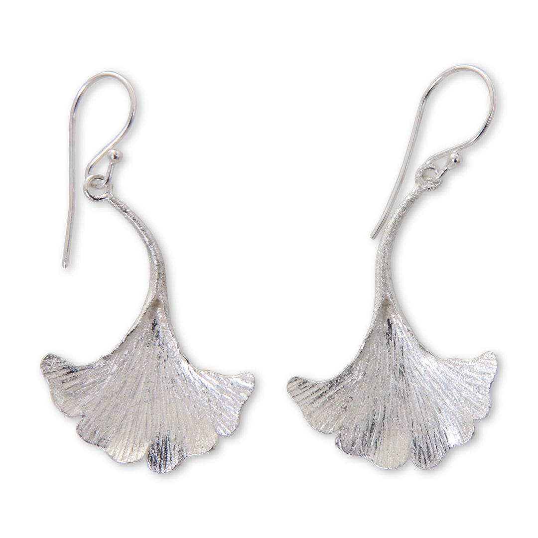 Mushroom-shaped Sterling Silver Artisan Crafted Earrings - Oyster Mushroom