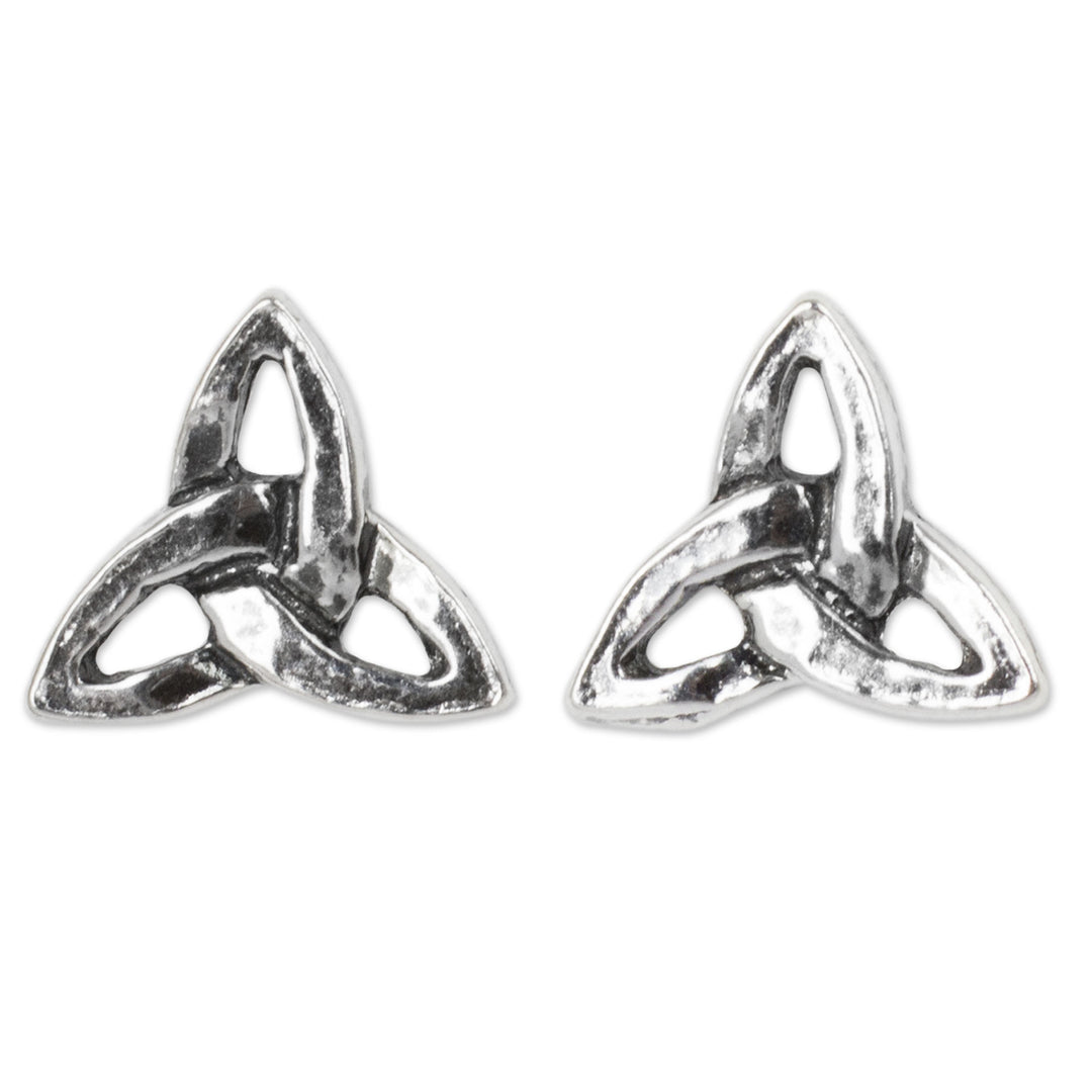 Handcrafted Celtic Trinity Knot Sterling Silver Earrings - Celtic Trinity