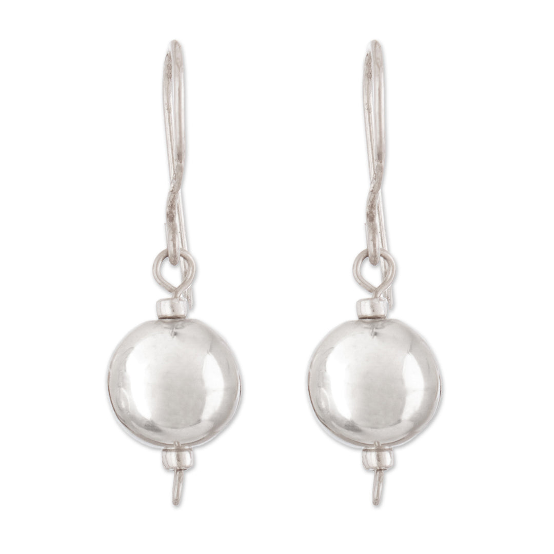 Polished Sterling Silver Handcrafted Dangle Earrings - Eternal Moonlight