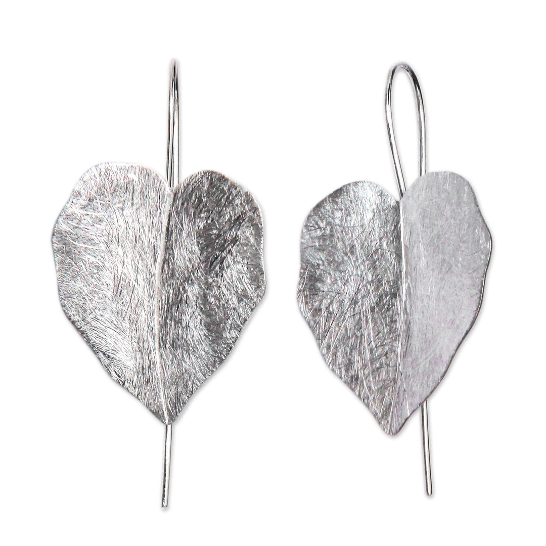 Sterling Silver Leaf Earrings Handcrafted in Bali - Hibiscus Leaves