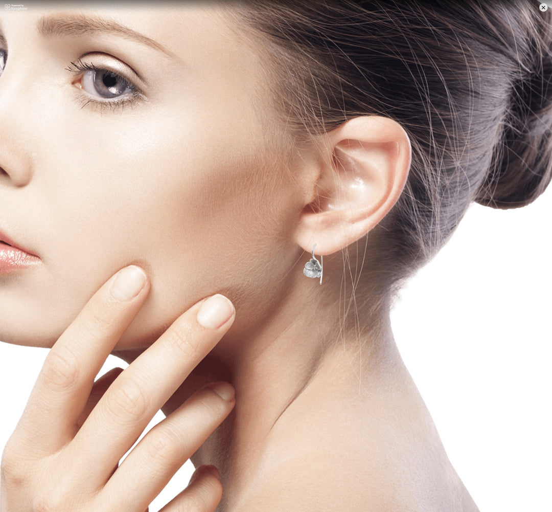 Sterling Silver Drop Earrings from Bali - Petite Camellia