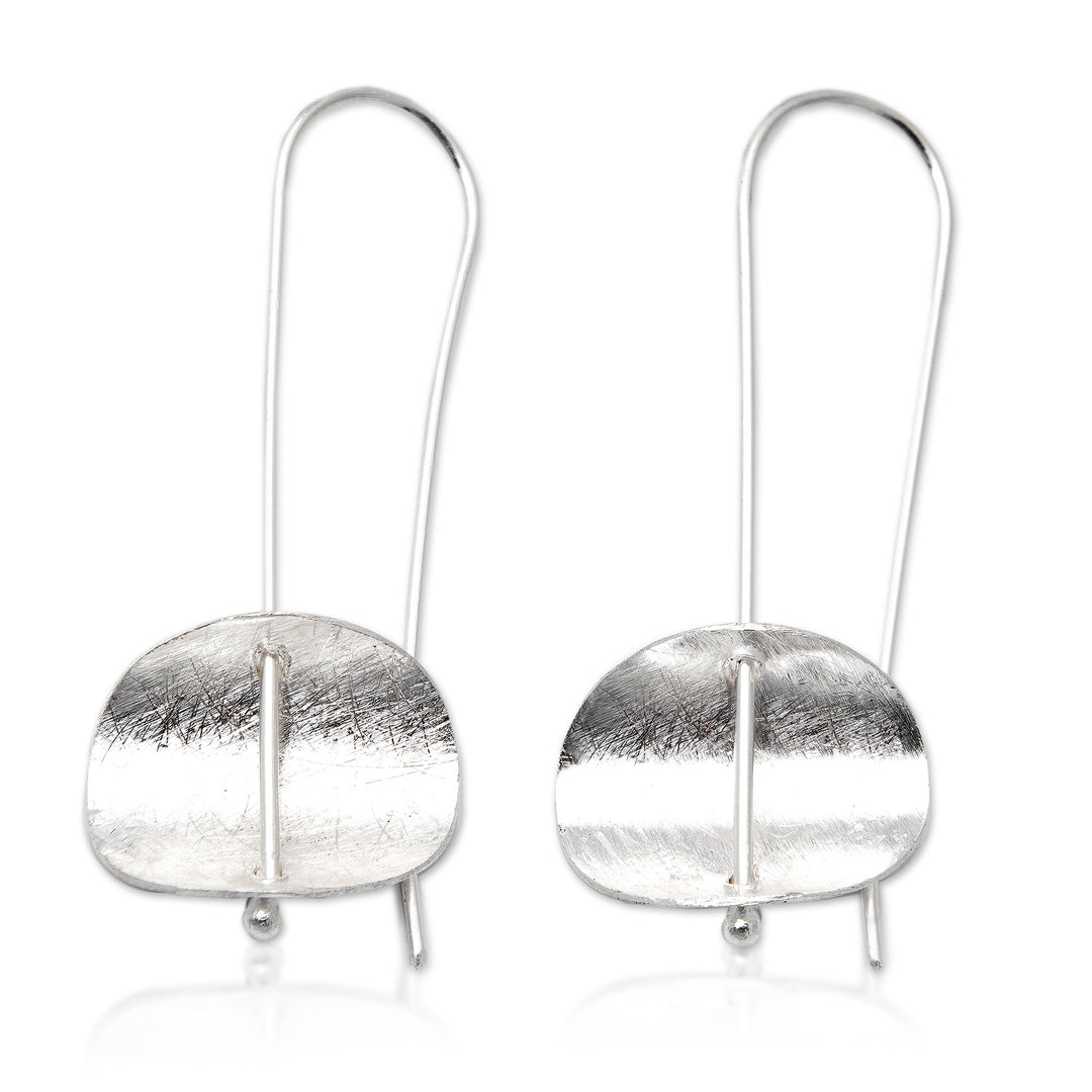 Modern Sterling Silver Earrings Artisan Crafted Jewelry - Urban Minimalism
