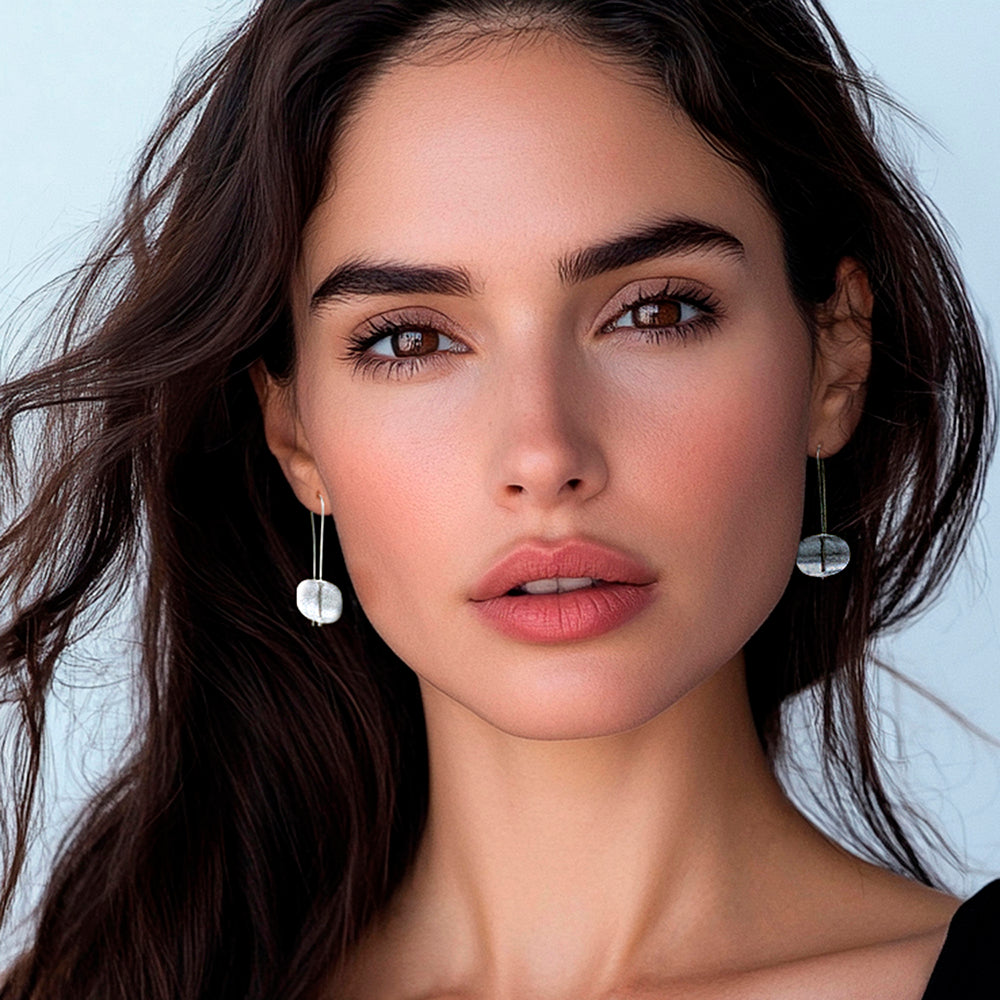 Modern Sterling Silver Earrings Artisan Crafted Jewelry - Urban Minimalism