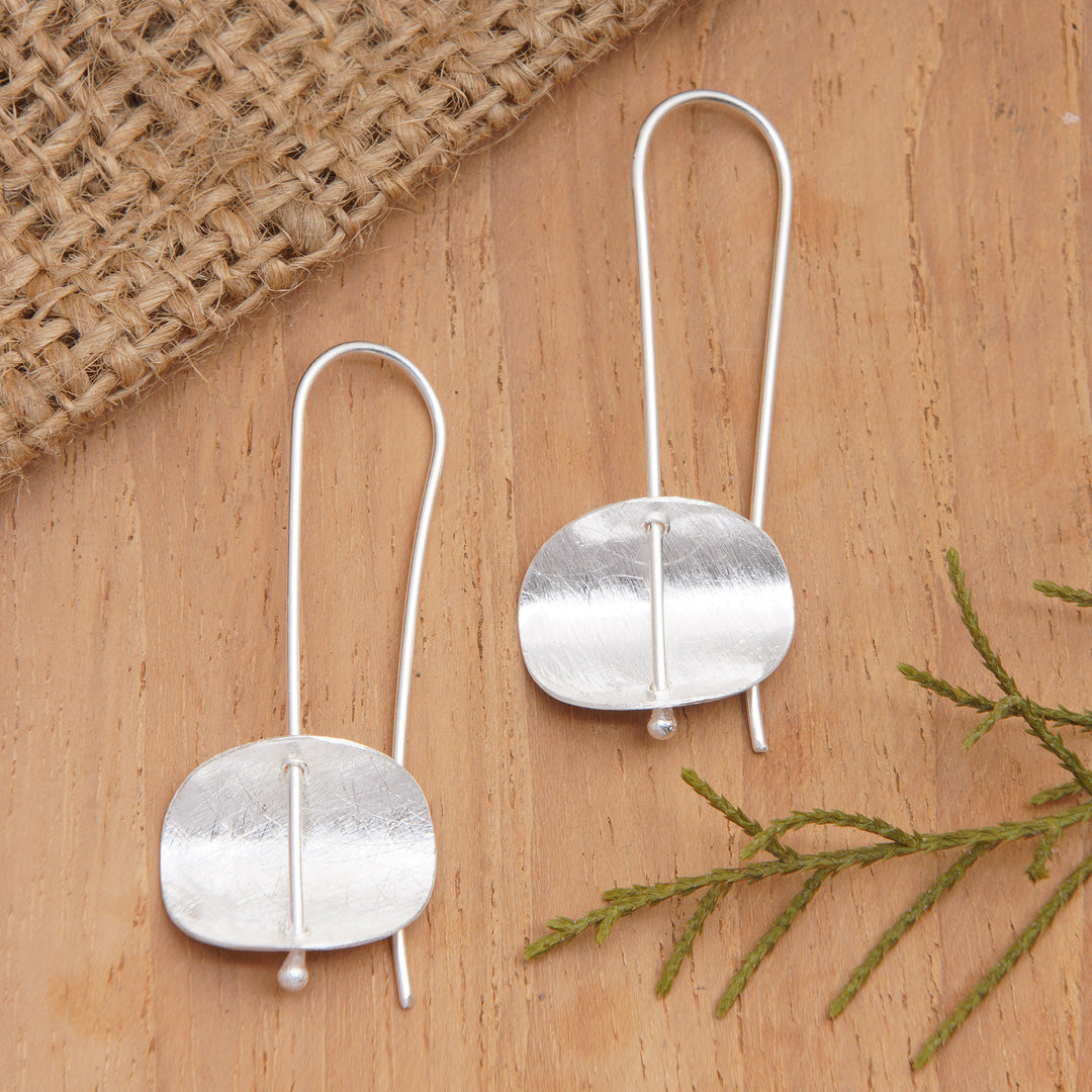 Modern Sterling Silver Earrings Artisan Crafted Jewelry - Urban Minimalism