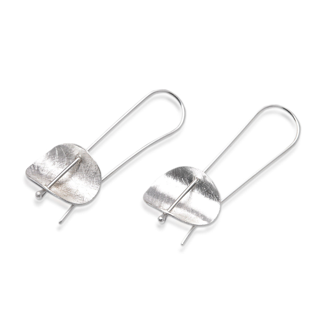 Modern Sterling Silver Earrings Artisan Crafted Jewelry - Urban Minimalism