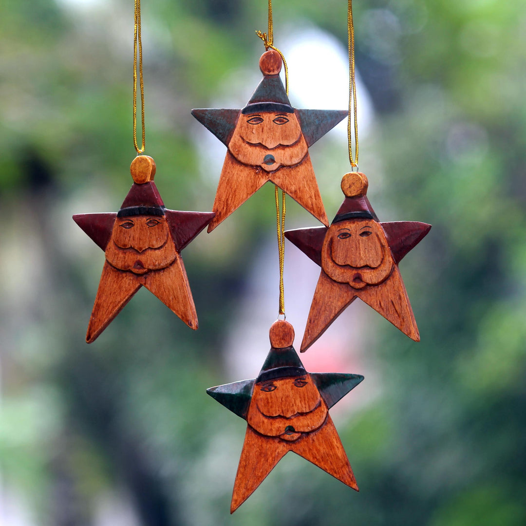 Maroon Green Santa Stars