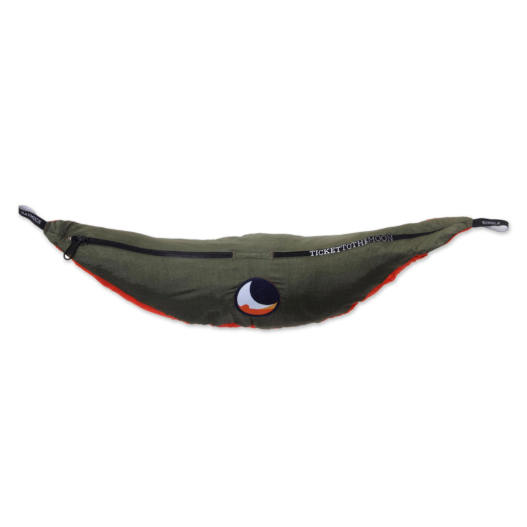 Orange Green Portable Parachute Fabric Hammock (Single) - Summer Dreams
