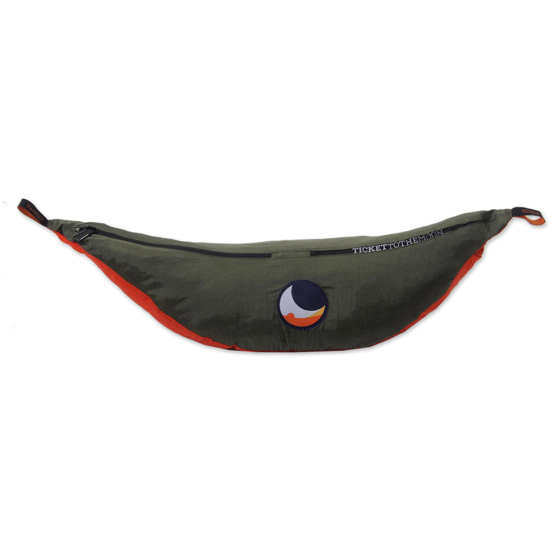 Orange Green Portable Parachute Fabric Hammock (Double) - Summer Dreams