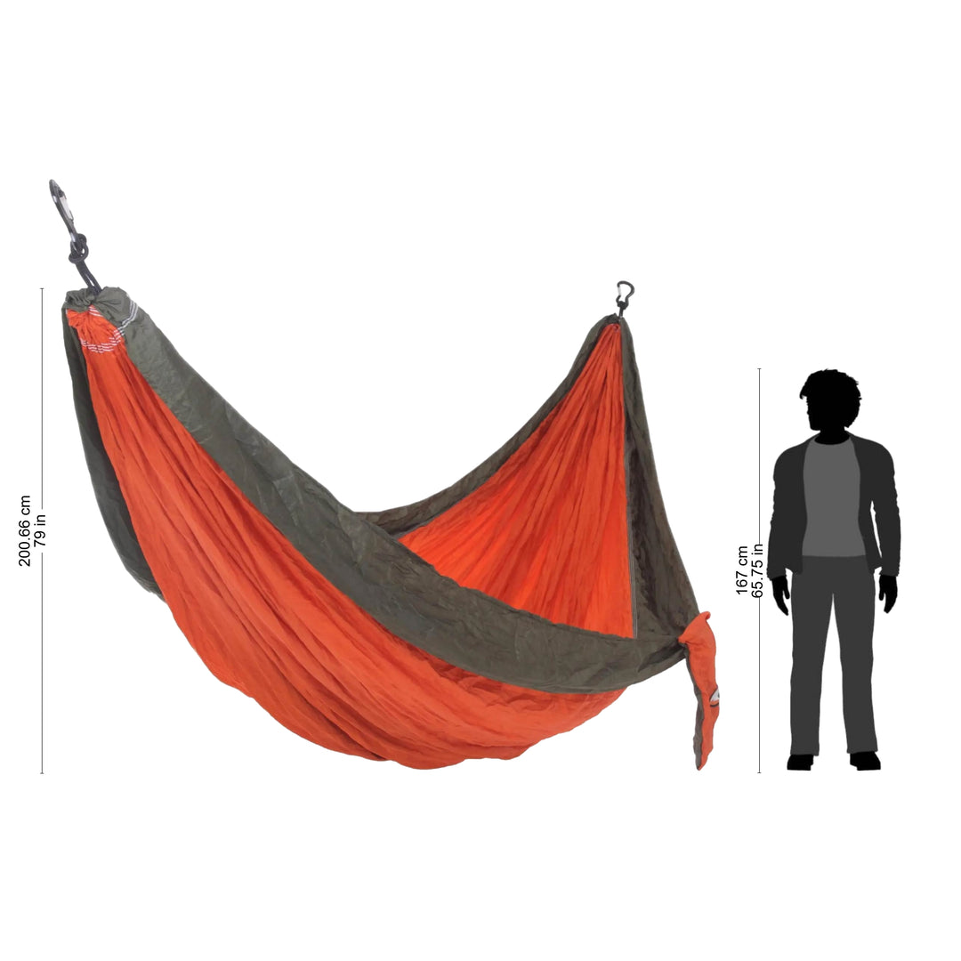 Orange Green Portable Parachute Fabric Hammock (Double) - Summer Dreams