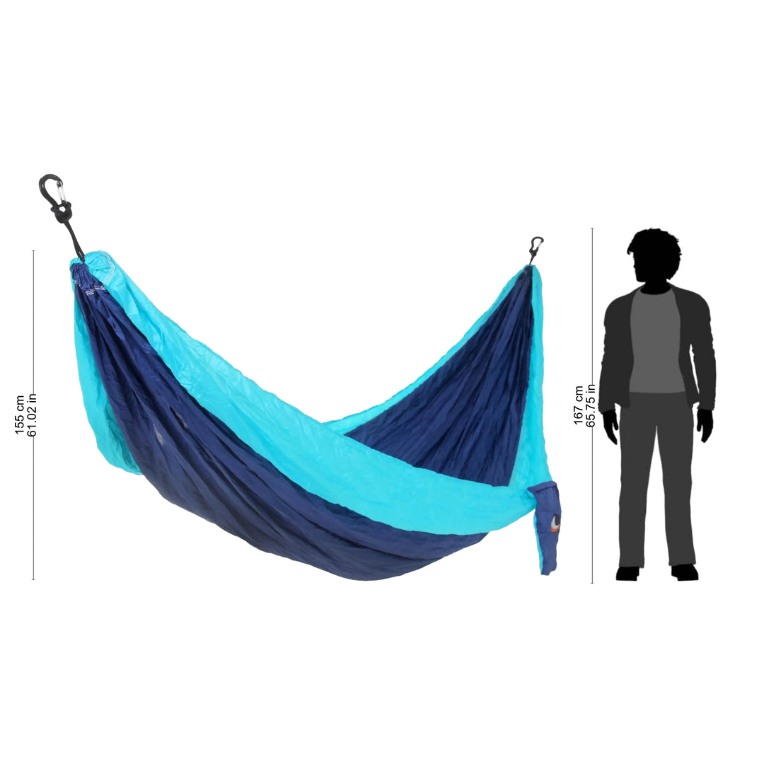 Portable Parachute Fabric Hammock Blue Turquoise (Single) - Sea Dreams