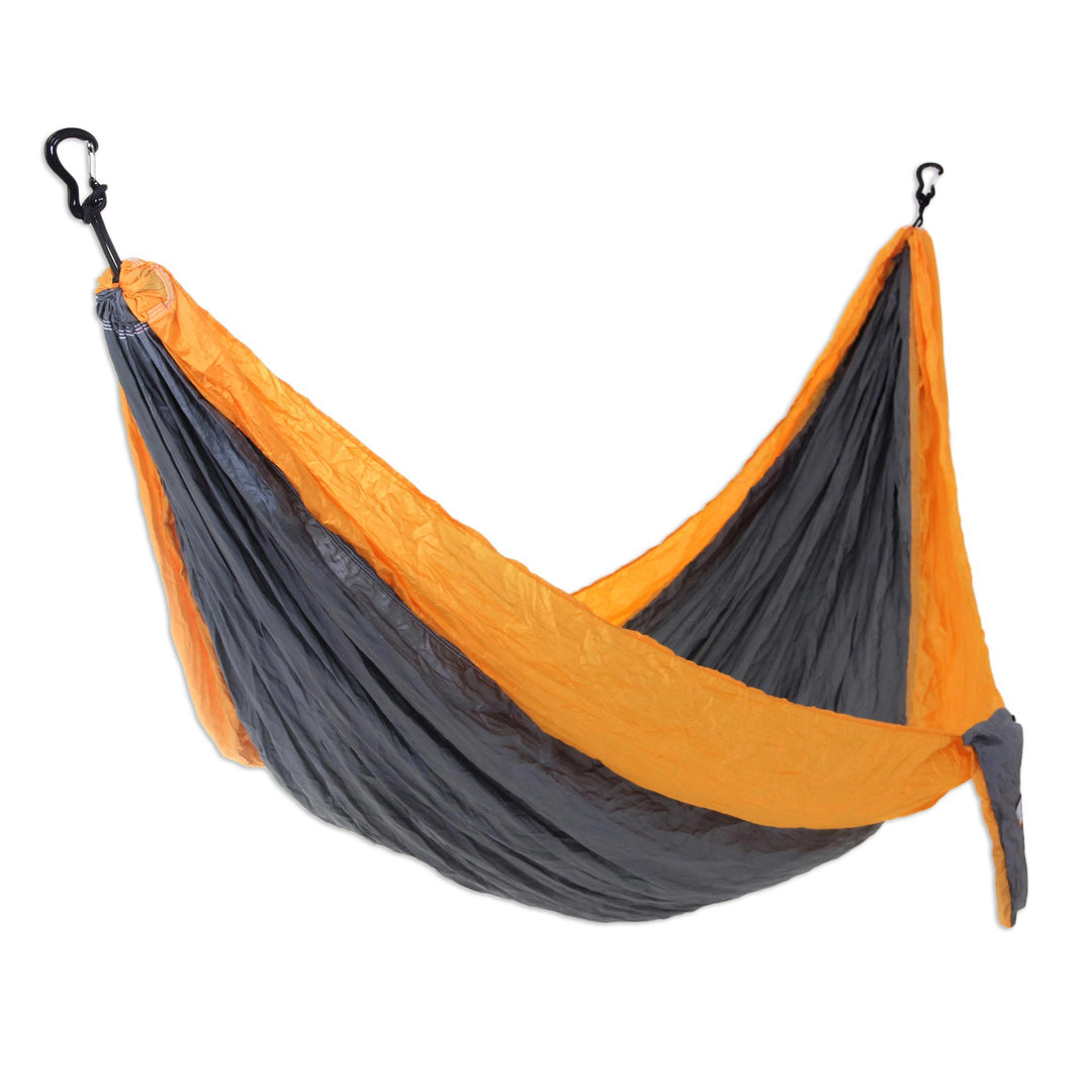 Grey Yellow Portable Parachute Fabric Hammock (Single) - Morning Dreams