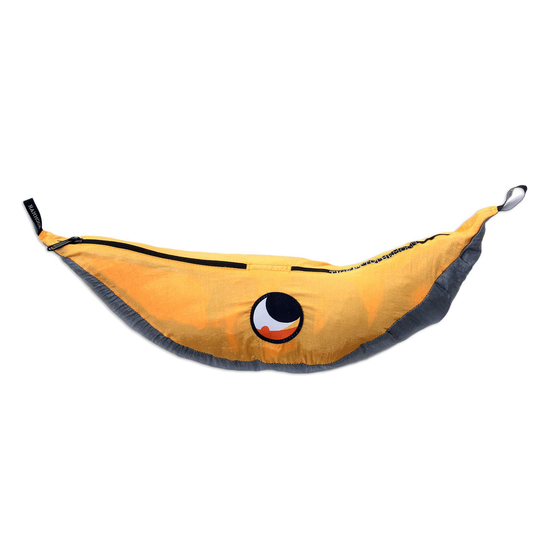 Grey Yellow Portable Parachute Fabric Hammock (Single) - Morning Dreams