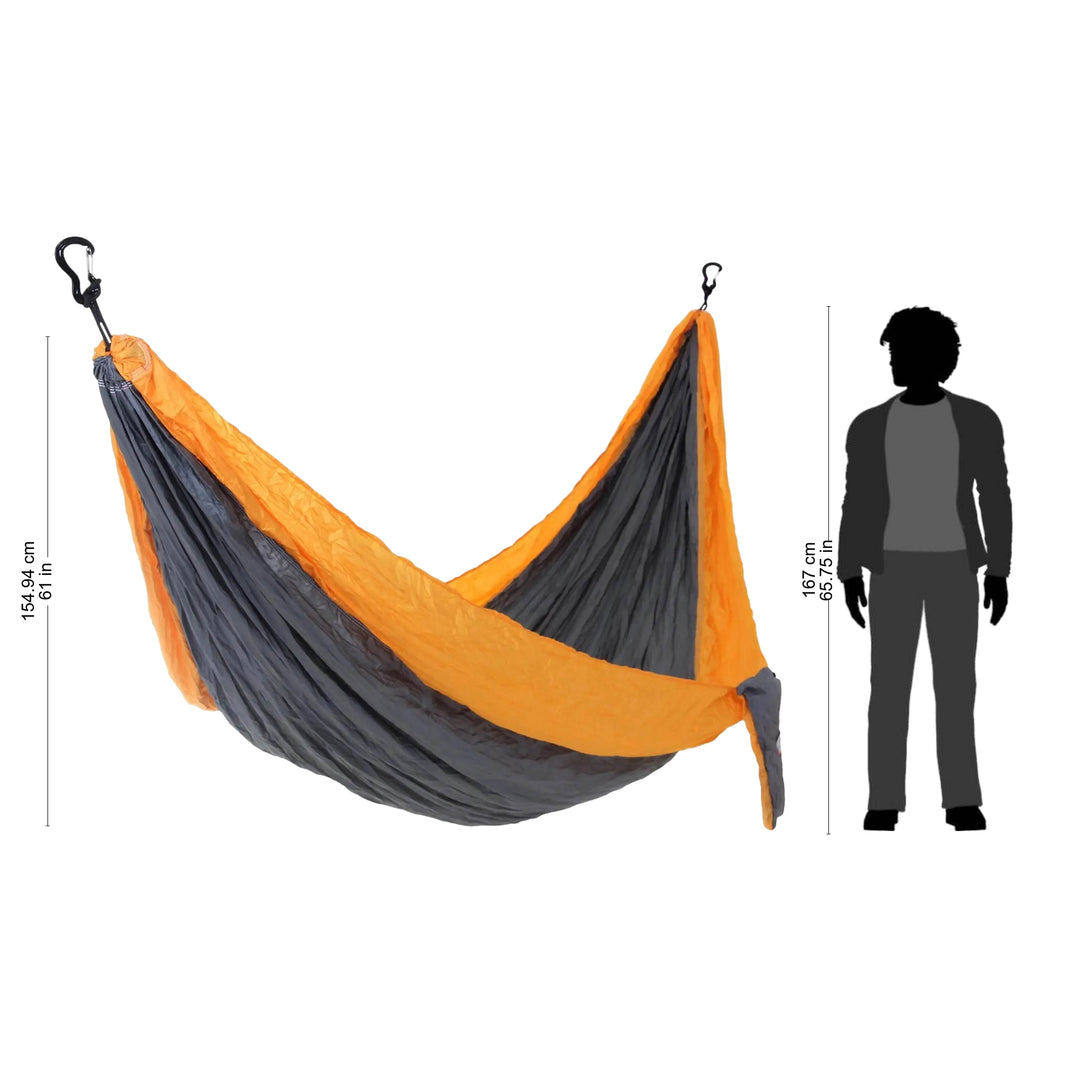 Grey Yellow Portable Parachute Fabric Hammock (Single) - Morning Dreams
