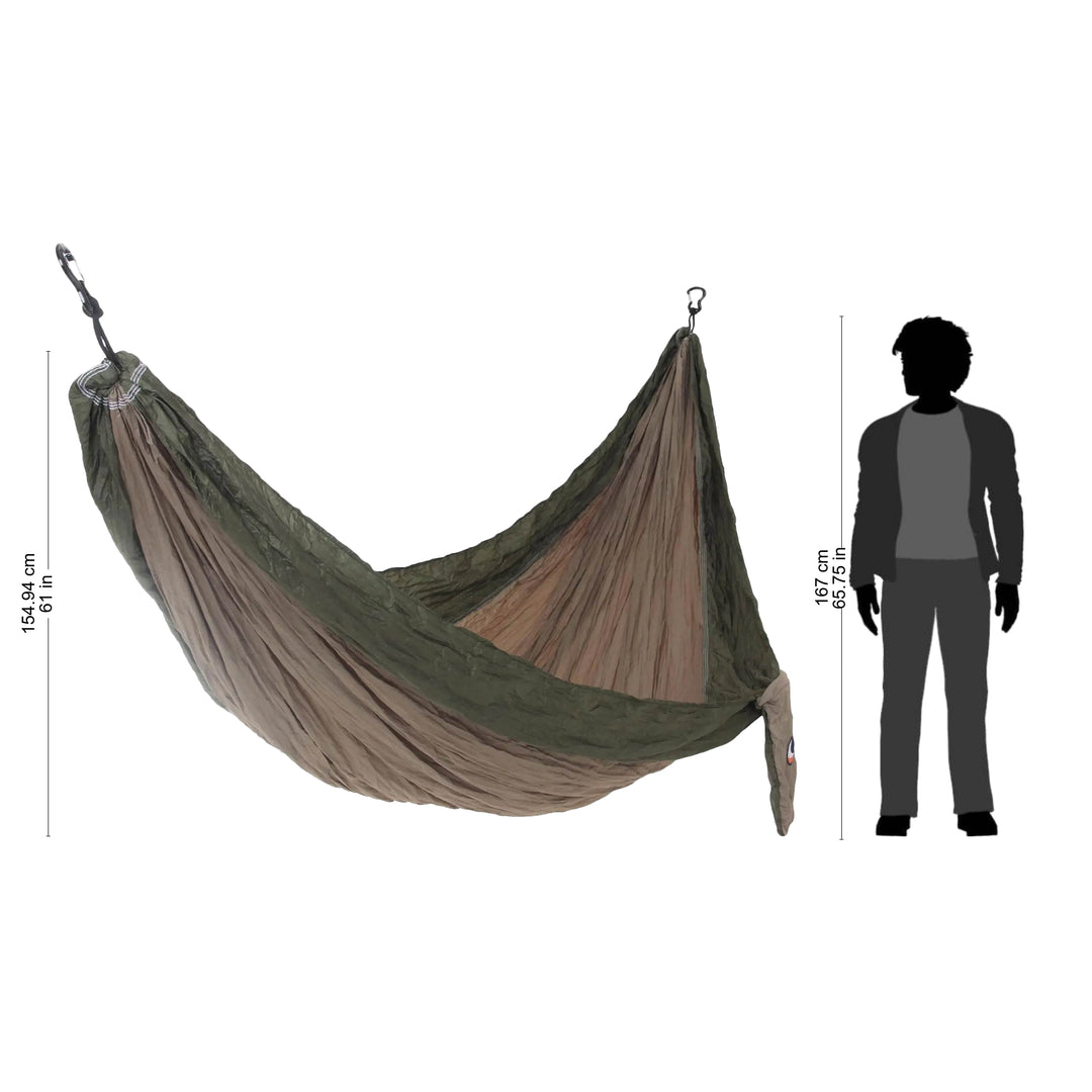 Portable Parachute Fabric Hammock Khaki Army Green (Single) - Jungle Dreams