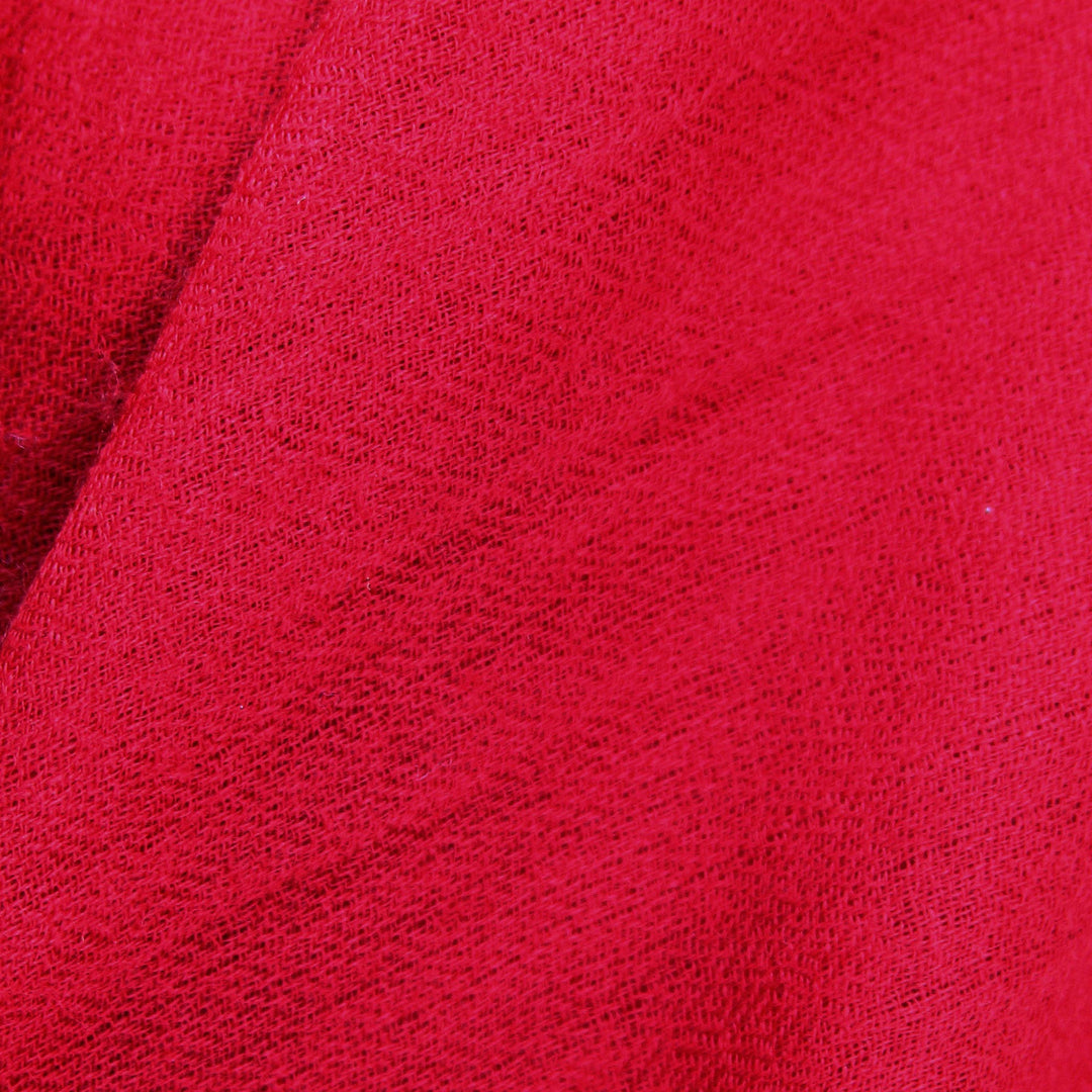 Women's Red All Wool Woven Shawl from India - Valley of Kashmir in Red