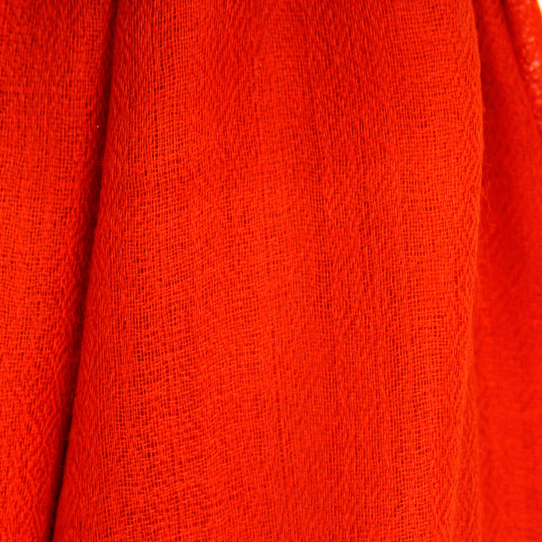 Men's Woven Wool Orange-Red Scarf from India - Kashmiri Fire